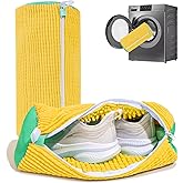 Shoe Washing Machine Bag: Laundry Shoe Bag for Washer and Dryer - 2pc Reusable Shoe Cleaning Bag for Sneaker Tennis Shoes Unstain Cleaner Kit (Yellow 2pcs)