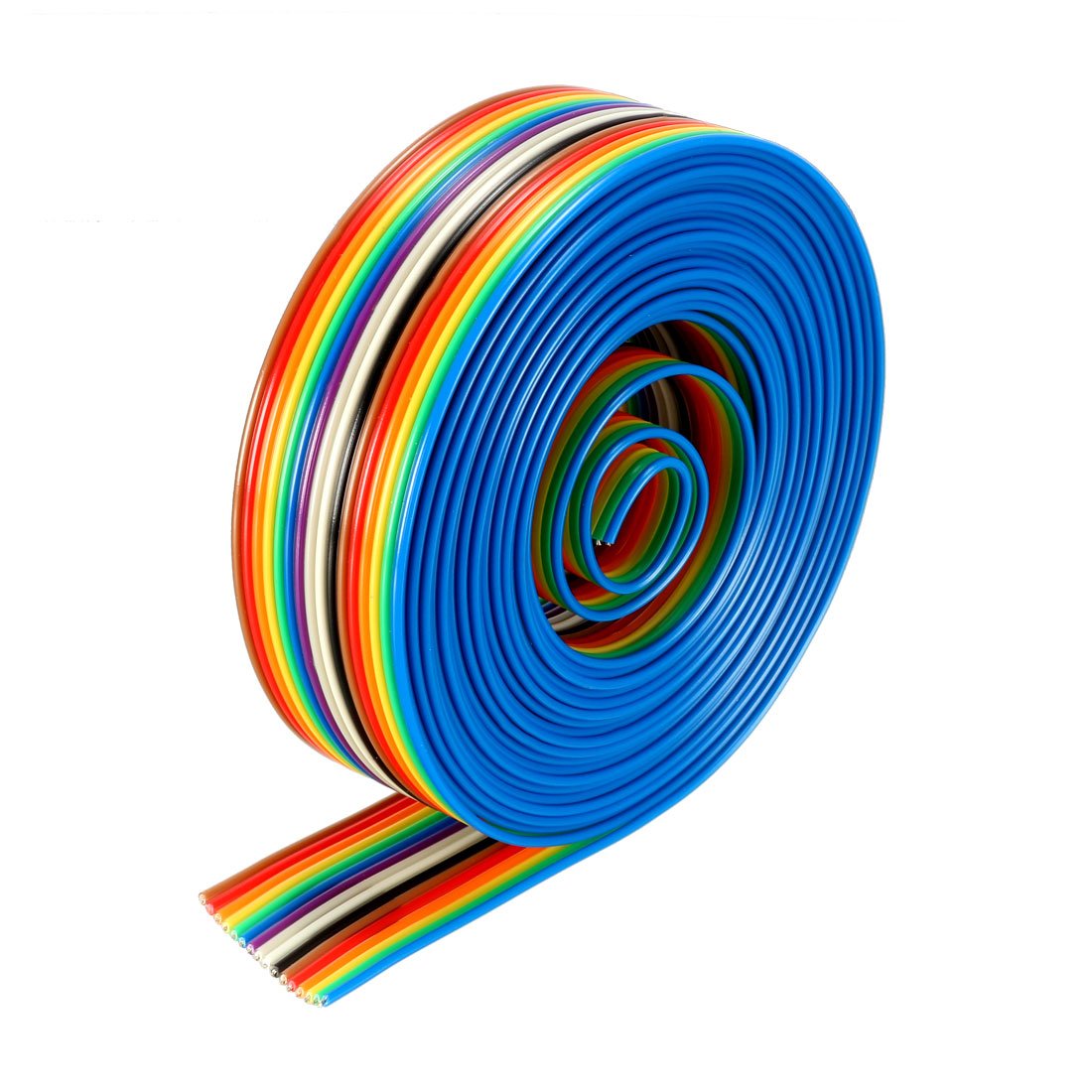 sourcingmap Flat Ribbon Cable 16P Rainbow IDC Wire 1.27mm Pitch 3 Meters Long