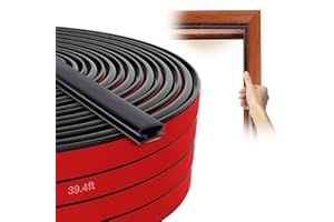 SUNMON Bande d'étanchéité autocollante en silicone pour portes et fenêtres, 12 m, noir