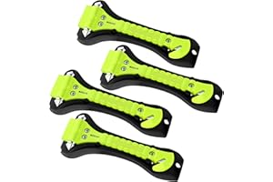 SZEOF Car Window Breaker,Glass Breaker,Car Window Breaker and Seatbelt Cutter,Multi-Functional Car Safety Hammer,Car Emergency Kit,4 Packs(Green)…