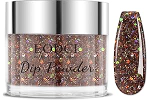EODCI Fall Color Glitter Nail Dip Powder, Dipping powder - No Needed Nail Lamp Curing - Long Lasting Nail Manicure Colors - Nail Color for Professionals & At-Home DIY 1oz