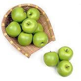 12PCS Fake Green Apples, 3" Lifelike Artificial Apples | Lifelike Fake Green Apples, Realistic Faux Fruit, Home Decor Farmhouse Kitchen Decoration, Photography Props