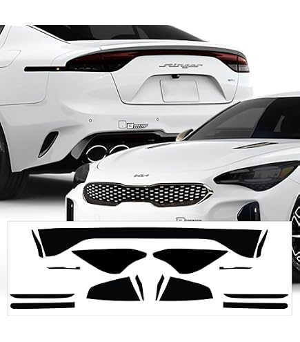 MotorSkinz Smoke Precut Vinyl Tint Overlays For 2022-2023 Kia Stinger Rear Reflectors