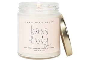 Sweet Water Decor Boss Lady Candle - Work Bestie, New Job Gifts for Her - Boss Gifts for Women - 9oz Clear Jar, 40+ Hour Burn Time - Made in The USA