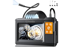 Endoscope Camera with Light, Ferdiiz 1080P HD Borescope with 4.3" IPS Screen, IP67 Waterproof Inspection Camera 8 Adjustable 