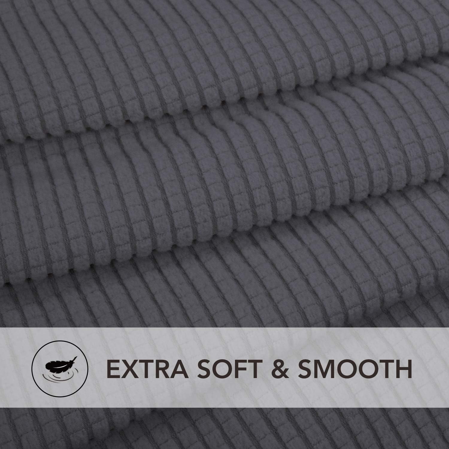 PureFit Stretch Sofa Slipcover – Spandex Jacquard Non Slip Soft Couch Sofa Cover, Washable Furniture Protector with Non Skid Foam and Elastic Bottom for Kids (Sofa, Dark Gray): Kitchen & Dining
