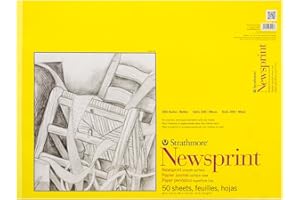 Strathmore 307-18 307018 32-Pound 50-Sheet Smooth Newsprint Paper Pad, 18 by 24-Inch