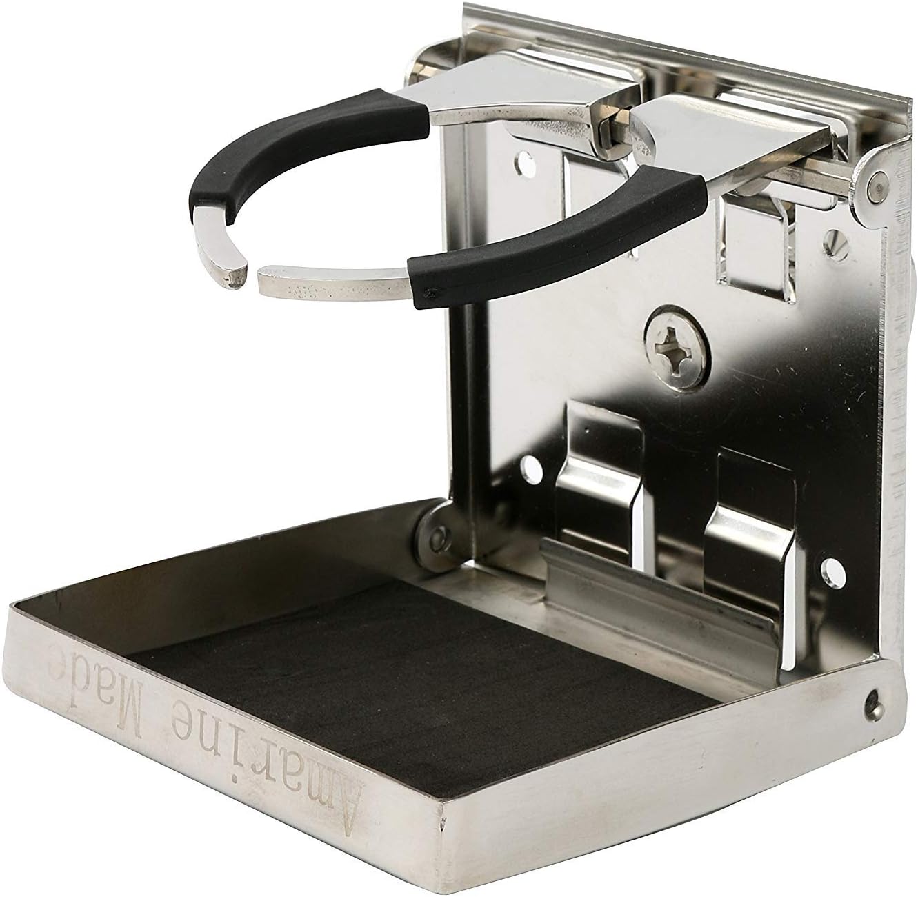 Amarine Made 2pcs of Stainless Steel Adjustable Folding Drink Holders