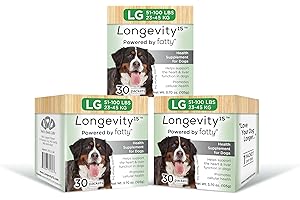 Yummy Combs Longevity15 – C15:0 – Fatty Acid Health Supplement for Dogs – Healthy Pet Supplies – for Large Dogs, 3 Pack
