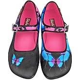 Hot Chocolate Design Whimsical Women's Mary Jane Flats | Round Toe, Adjustable Buckle Strap, Cushioned Arch Support, Vegan, Non-Marking Sole
