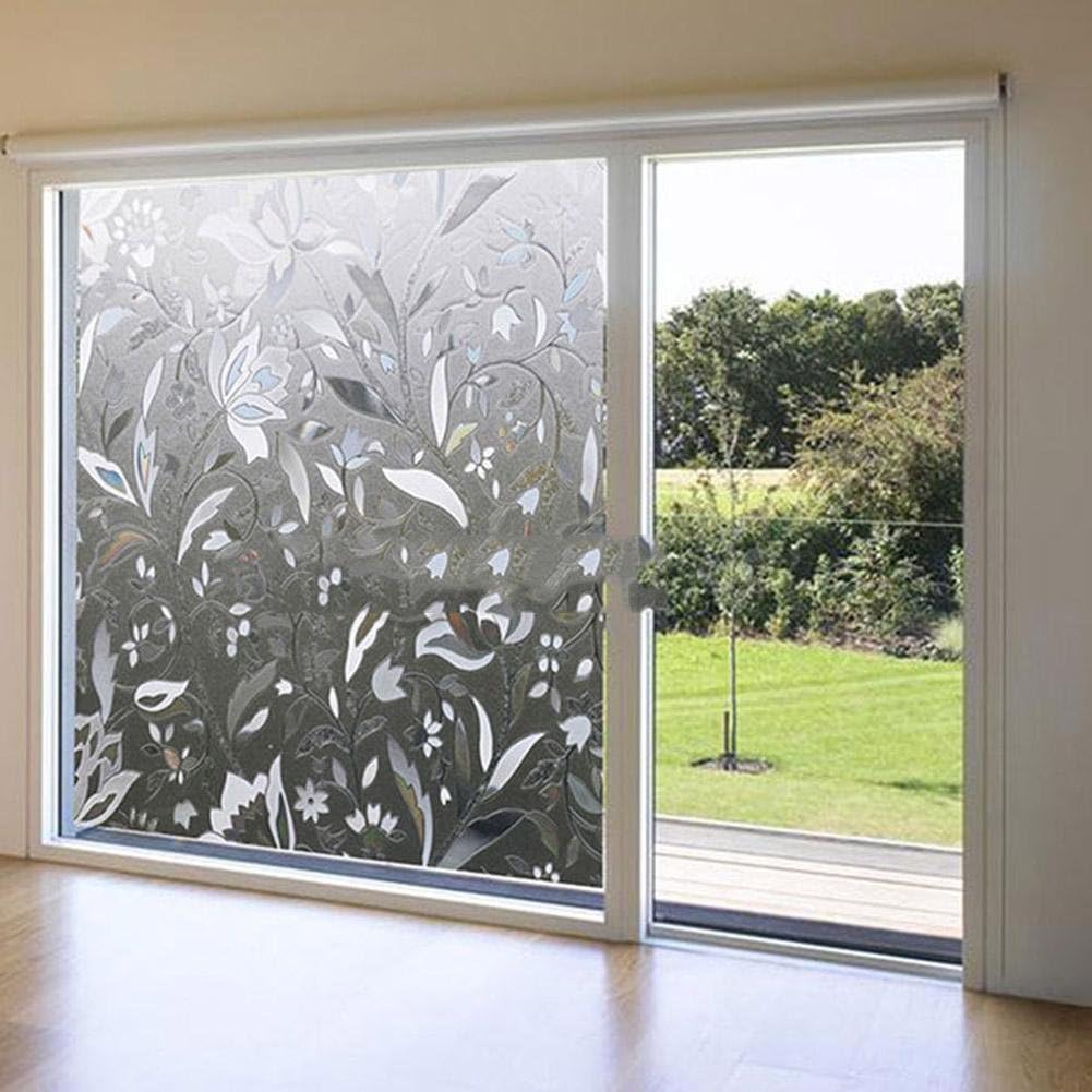 Recyclable Frosted Glass Home Window Film 3D Flower Sticker Decorative