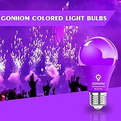 Gonhom 4 Pack A19 LED Purple Light Bulb,9 Watt