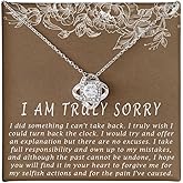 GLAVICY I'm Sorry Gifts For Her, Sorry Gift, Apology Card, Apology Necklace, Forgive Me Jewelry, Sorry Partner Stainless Steel Necklace Box With Message Card