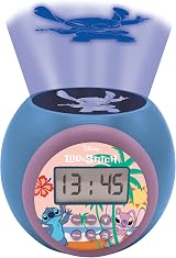 Lexibook Disney Stitch Projector Alarm Clock Night Light Blue LCD RL977D view 2