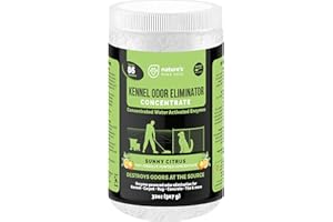 NATURE'S PURE EDGE Kennel Odor Eliminator Concentrate – Enzyme Powder for Pet Odor, Urine & Poop – Safe for Carpets, Crates, and floors – Makes 86 Gallons – Sunny Citrus Scent- Industrial Pet Urine Odor Eliminator