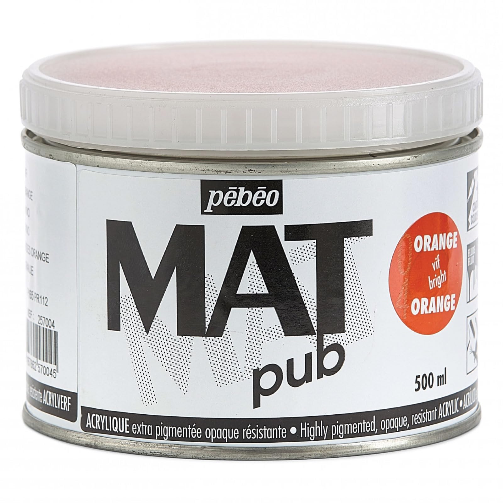 PEBEO Mat Pub, Bright Orange, 500ml — image 1