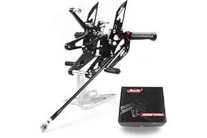 Arashi (Version2.0) Adjustable Rearsets for Ya.ma.ha YZF R6 2003 2004 2005 Rear Sets Foot Pegs Footpegs Footrests Foot Rests Foot Boards Accessories Black 03 04 05