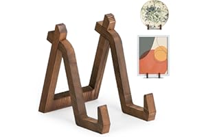 ANBOXIT Plate Display Stand, 8 Inch Plate Holder for Displaying, Decorative Picture Frame Dish Photo Plaque Platter Wood Stand