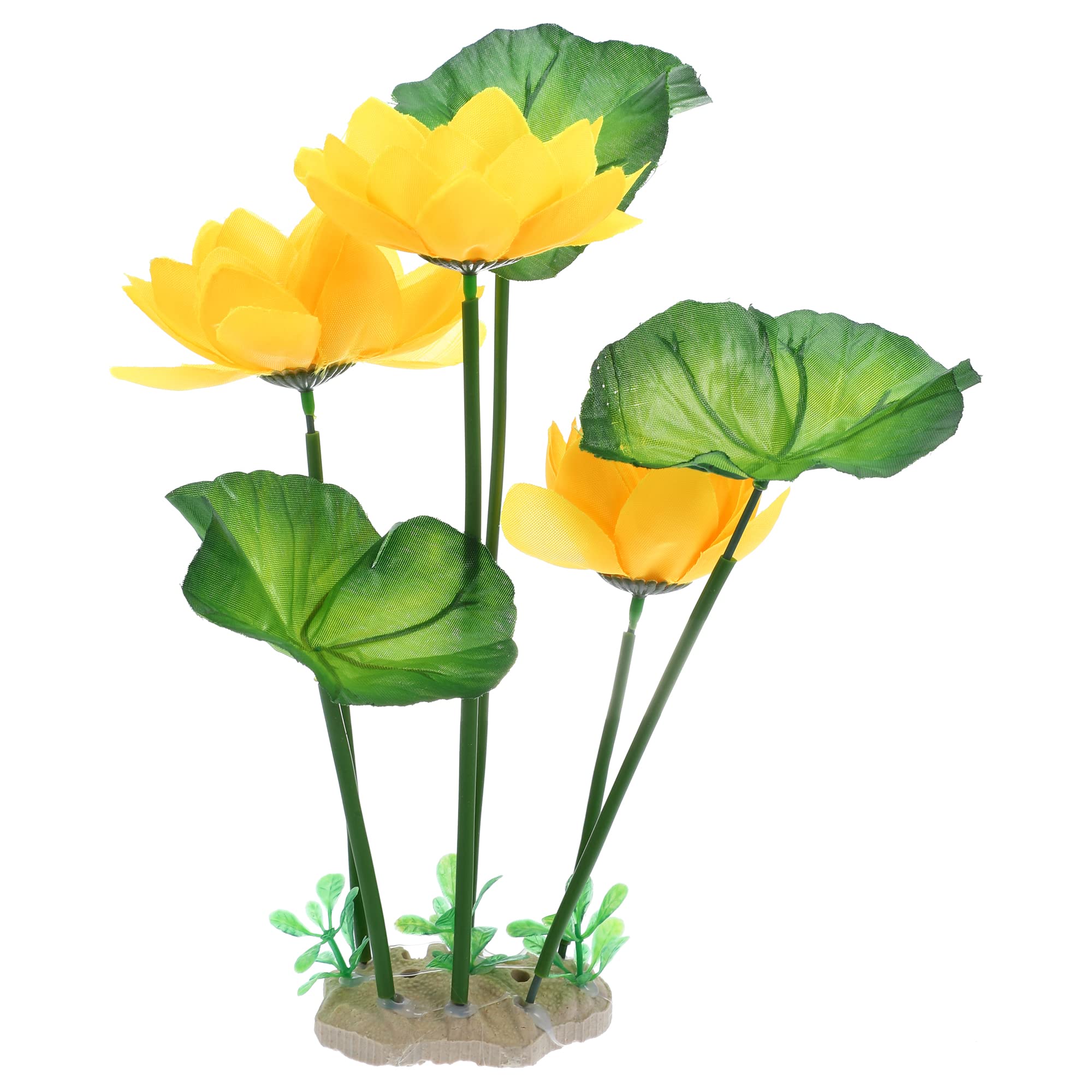 VOCOSTE 1pcs Fish Tank Aquarium Decorations Plants, Yellow 10.24"