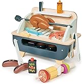 Tender Leaf Toys - Barbeque Play Set - 27 Piece Wooden Interactive Barbeque Grill Set with Pretend Play Food and Utensils for Boys and Girls - Great Role-Play Toy - Boost Fine Motor Skills - Age 3+