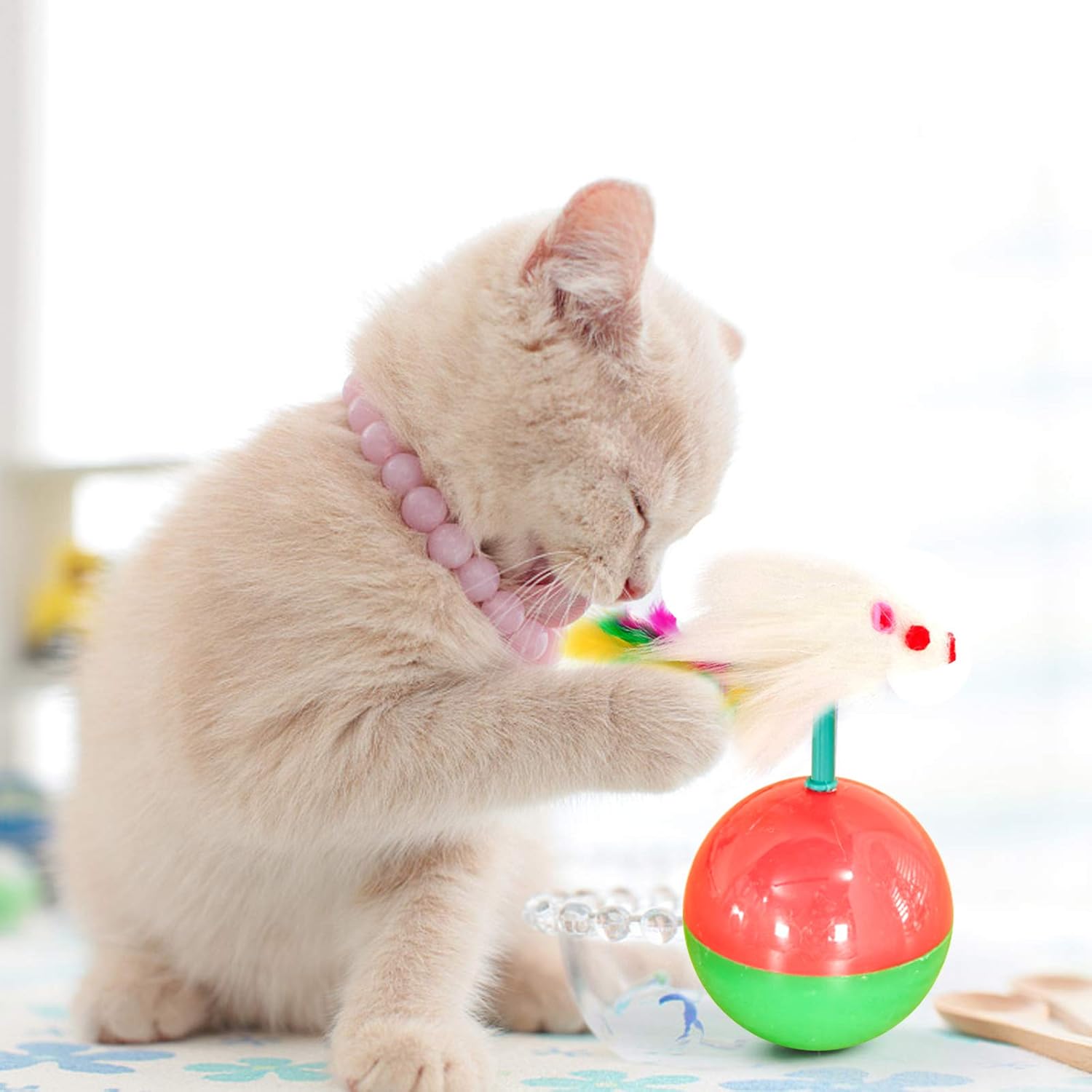 LQRLY Cat Toy Ball, Tumbler Interactive Cat Toys Ball Mice Shape Toy Ball for Cat - Image 3