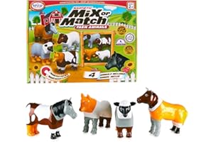 POPULAR PLAYTHINGS Magnetic Mix or Match Farm Animals Toy Play Set, 16 Pieces
