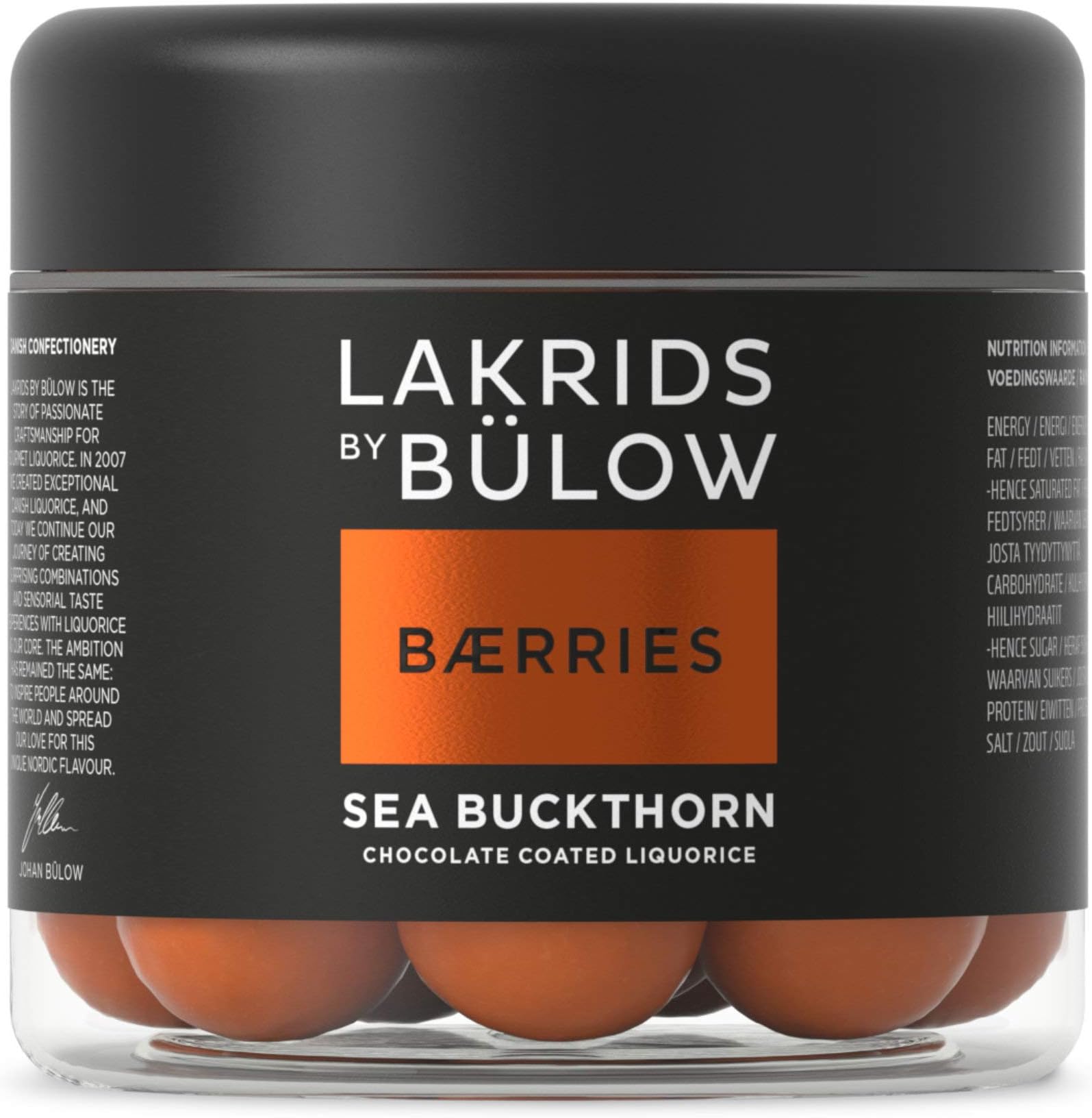 Lakrids by Bülow BERRIES Sea Buckthorn Chocolate Coated Liquorice small 125g (pack of 1)