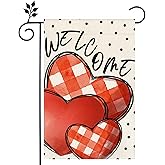 Love Heart Valentines Day Garden Flag 12x18 Inch Double Sided Welcome Wedding Yard Outdoor Flag Decoration -A
