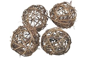 OUGUAL 6pcs Wicker Dried Vine Balls Table Wedding Party X-mas Garden Decoration Diameter 3.2 Inch 8cm