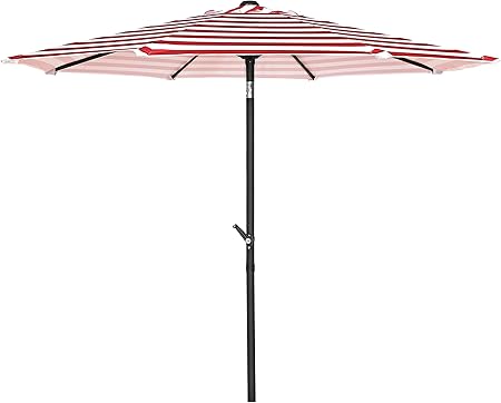 Amazon Com Hermo 98s Roun 9 Ft Outdoor Patio 8 Ribs Market Table Umbrella Red Garden Outdoor