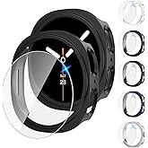 Tensea [5+5Pack for Samsung Galaxy Watch 8 Screen Protector Case 40mm Accessories, Hard PC Bumper/HD Anti-Fog Tempered Glass Protective Film, Face Cover Set, Galaxy Watch 8 Case for Women Men