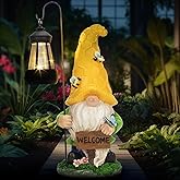 DoYouzhuo8 Christmas Gnomes Outdoor Statue with Solar Lights, Waterproof Solar Garden Gnomes Decorations for Yard with Lantern Light Outdoor Decorations for Patio Mom Gift
