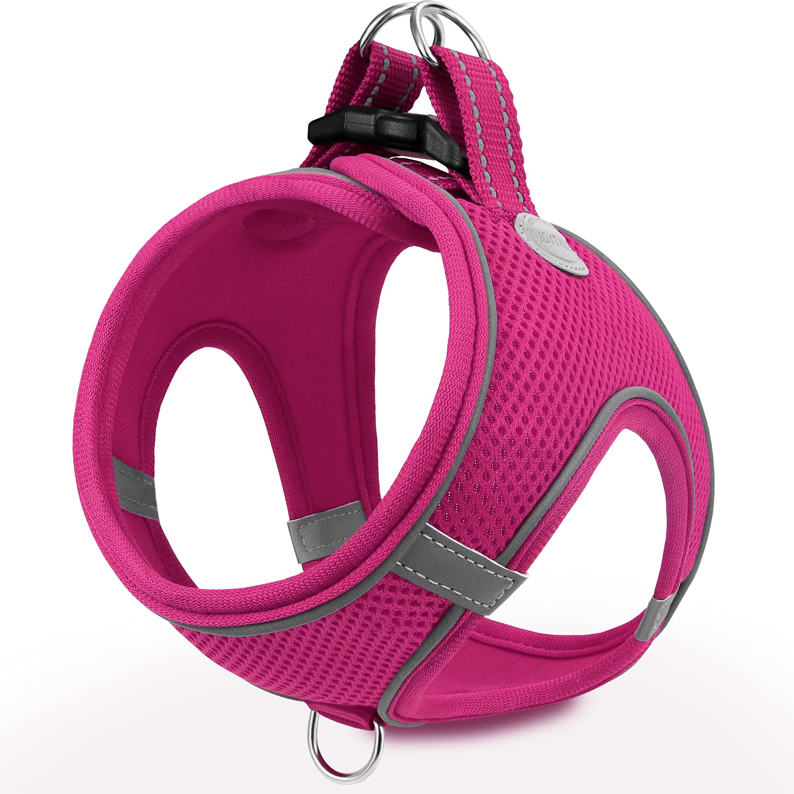 Joytale Step in Dog Harness, Soft Mesh Reflective Breathable Vest Harnesses, Easy Walk Harness with Safety Buckle for Small and Medium Dogs, M, Hotpink