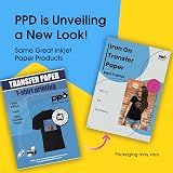PPD Iron on Transfer Paper for Dark Fabric 20 Pack A4 Inkjet Printable view 2