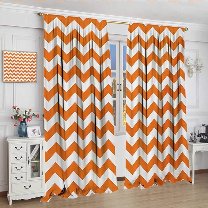 Home Kitchen Winfreydecor Thermal Curtains Chevron Halloween