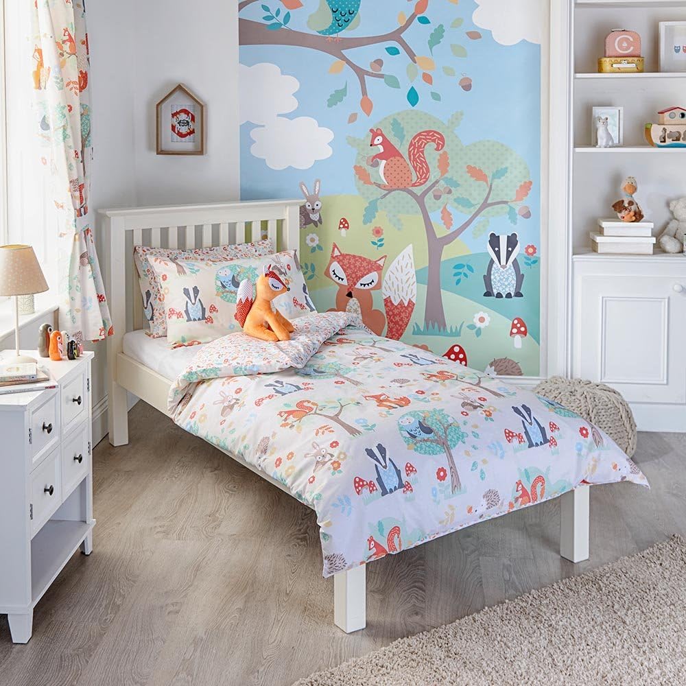 Riva Paoletti Kids Woodland Wall Art Mural, Green, Adaptable Wall Paste Application, Paste Included - Image 4
