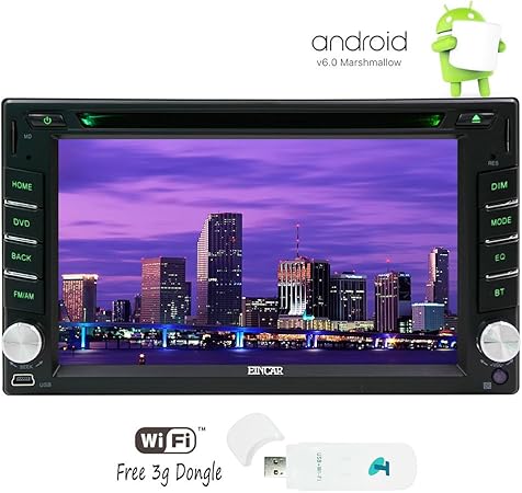 Amazon Eincar Android 6 0カーナビ 汎用型2din 車載用dvd Cdプレーヤー Gps Wifi 3g 4gホットスポット Bluetooth ラジオレシーバ 1gb Cpu Ddr3 静電式タッチパネル カーステレオ ミラーリング対応 無料3gドングル ポータブルナビ Pnd 車 バイク