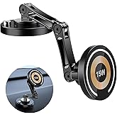 ZBF Magnetic Wireless Car Mount Charger, 15W Fast Charging Mag-Safe Car Mount,Magnetic Car Phone Holder Mount, Car Cell Phone Holder Fit iPhone 17 16 15 14 13 12 All Smartphones