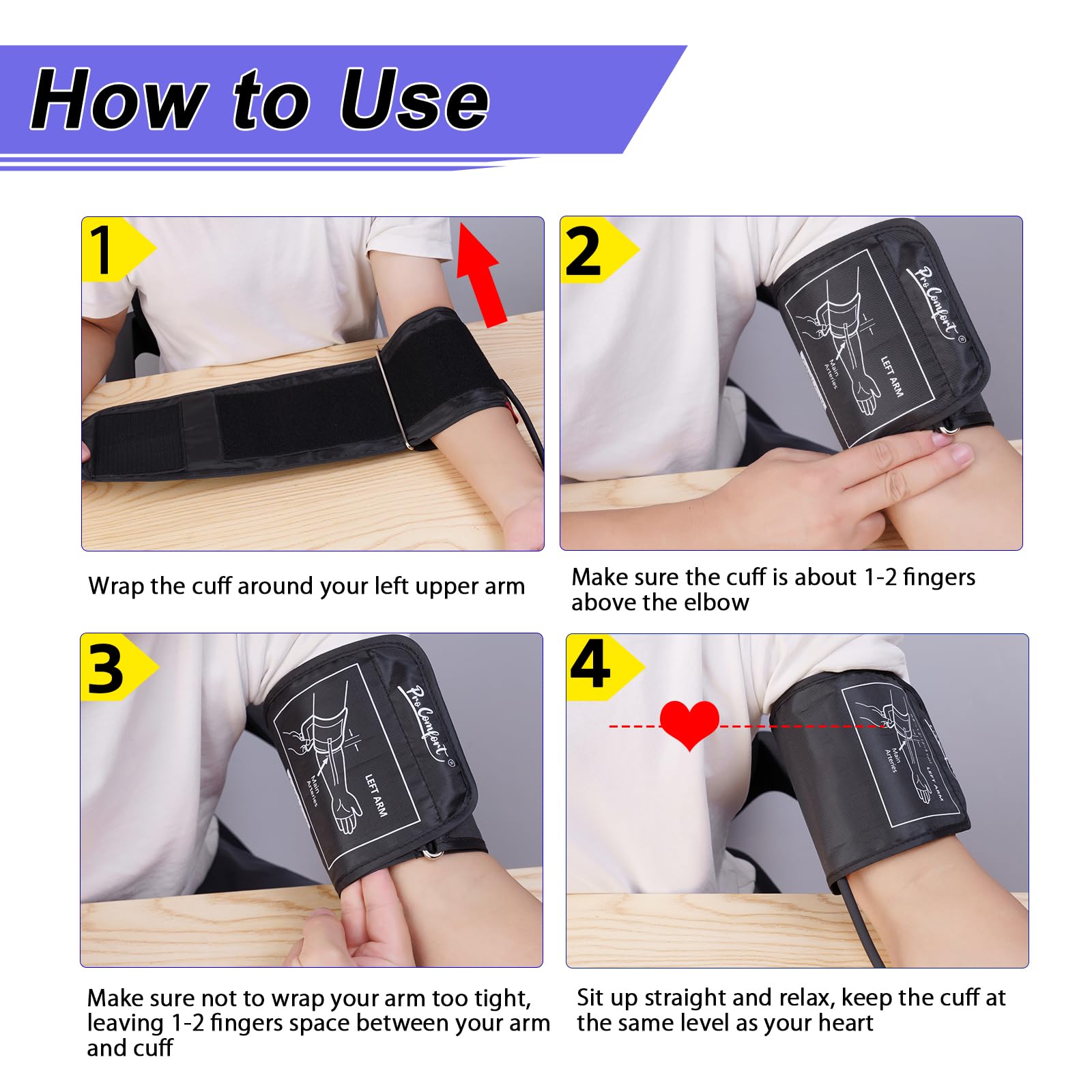 Small Pediatric Blood Pressure Cuff for Kids, Slim Arm, Child BP Cuff (5.9-9.5 Inches Arm Circumference), Replacement Cuff with 8 Connectors, Compatible with Most Monitors