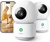 aosu 2K Indoor Cameras 2-Pack Plug-In WiFi Nanny Cam Night Vision 2-Way Audio