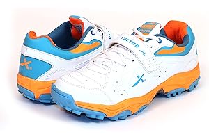 WMX KD Vector Cricket Shoes Rubber Spike Cricket, Hockey Sports Studs Indoor Out Door Trek Shoes, Ckt 200 Orange, 8