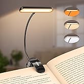 Gritin Rechargeable Book Light for Reading in Bed with 19 LED | Eye Caring 3 Color Temps,5 Brightness Levels,Memory Function,90 Hrs Runtime Flexible Goose Neck Clip on Light for Book Lovers