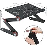Wonder Worker Newton Ergonomic Folding Laptop Table Desk Bed Tray Cooling Pad - Black