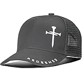 iudam Christian Hats for Men Women with Gift Box, Embroidered Three Nails Cross Baseball Caps, Adjustable Mesh Outdoor Hat