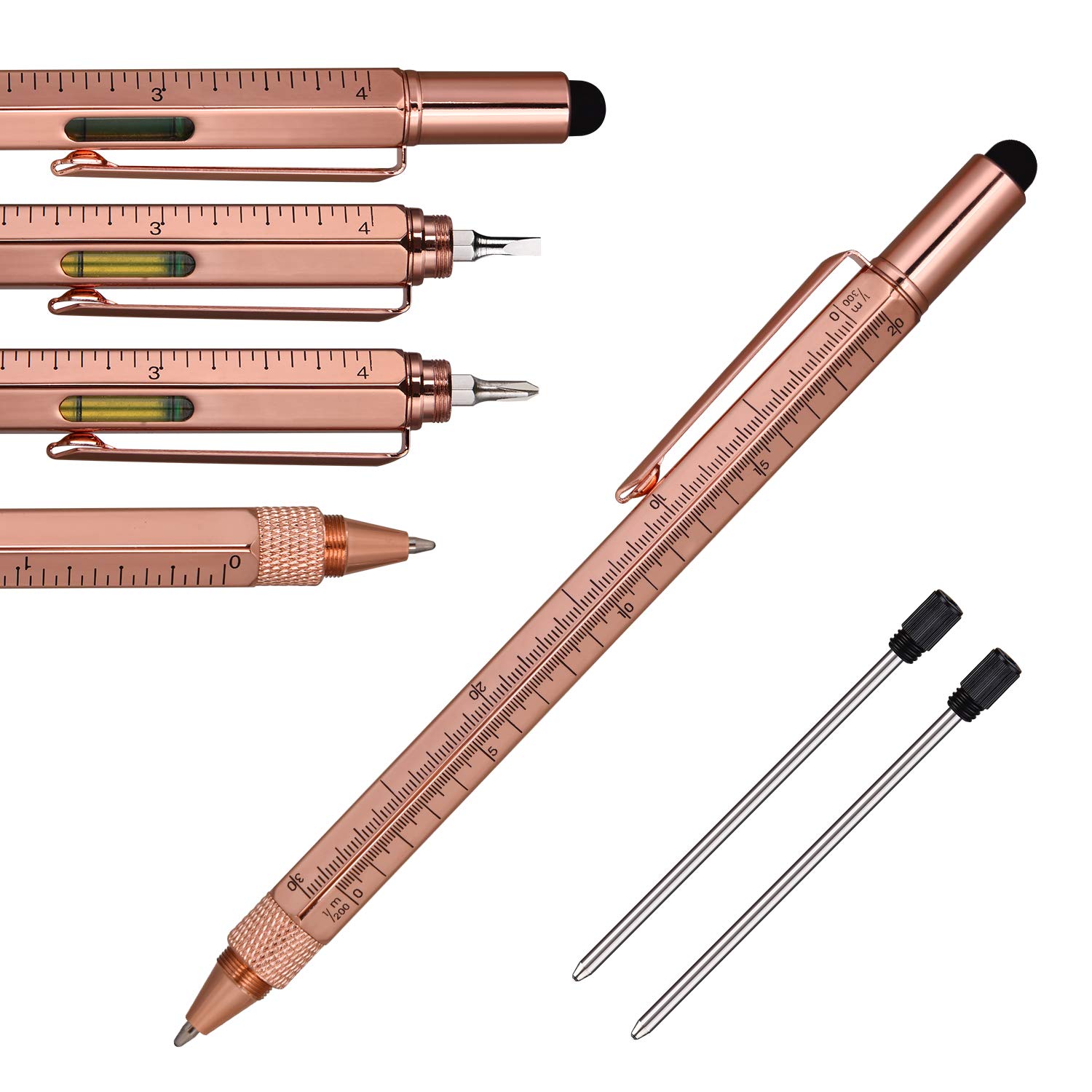 Buy Multi Function Engineer Pen Business Gift for men, 5 in 1 Rose Gold