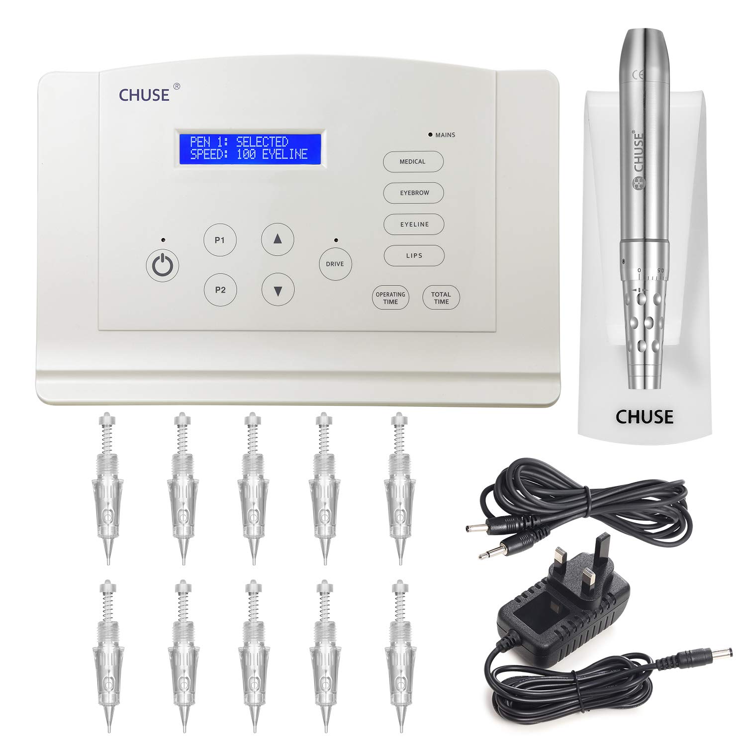 CHUSE C18 Tattoo & Permanent Makeup Machine Kits Tattooing Gun Sets (C18 Pro)