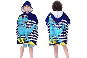 ASPMIZ Beach Towel Hooded Kids Wrap, Cute Kids Bath Towel, Soft Hooded Beach Towel for Girls Boys Toddler, Microfiber Hooded Towel Wrap, Absorbent Dinosaur Hooded Beach Towel for Bath Swim Pool Travel