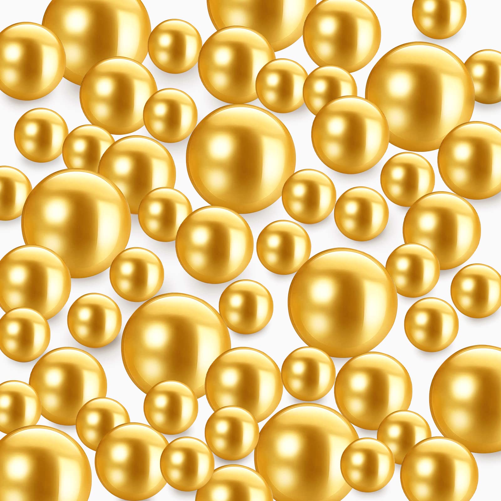 TYEQWT 150Pcs Gold Floating Pearls, Faux Pearl Beads for Vase Fillers, DIY Jewelry & Floating Candles, 8/14/20mm — image 1