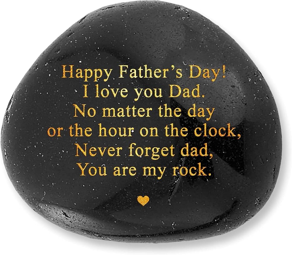 VELENTI Unique Gifts for Fathers Day Engraved Pebble Rock Dad From Daughter