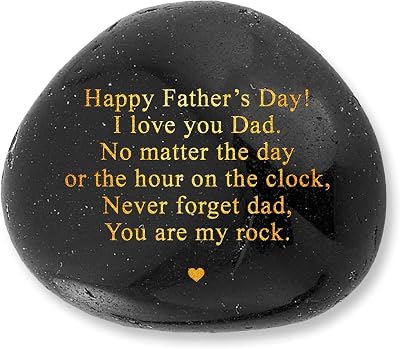 VELENTI Unique Gifts for Fathers Day Engraved Pebble Rock Dad From Daughter
